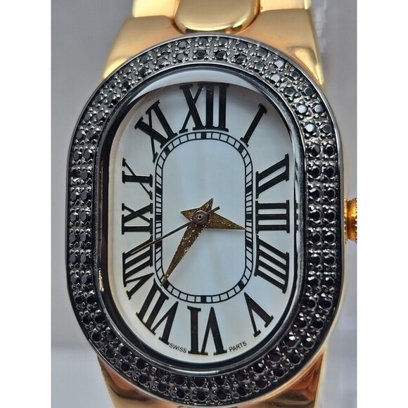 Bronzo Italia Womens Rose Gold Bracelet Watch MOP Dial Crystal Bezel New Battery - Picture 6 of 10